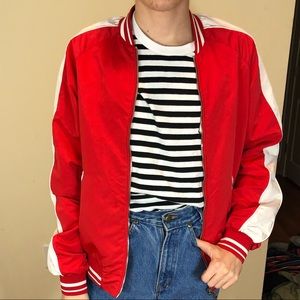 Zara Men’s Red White Bomber